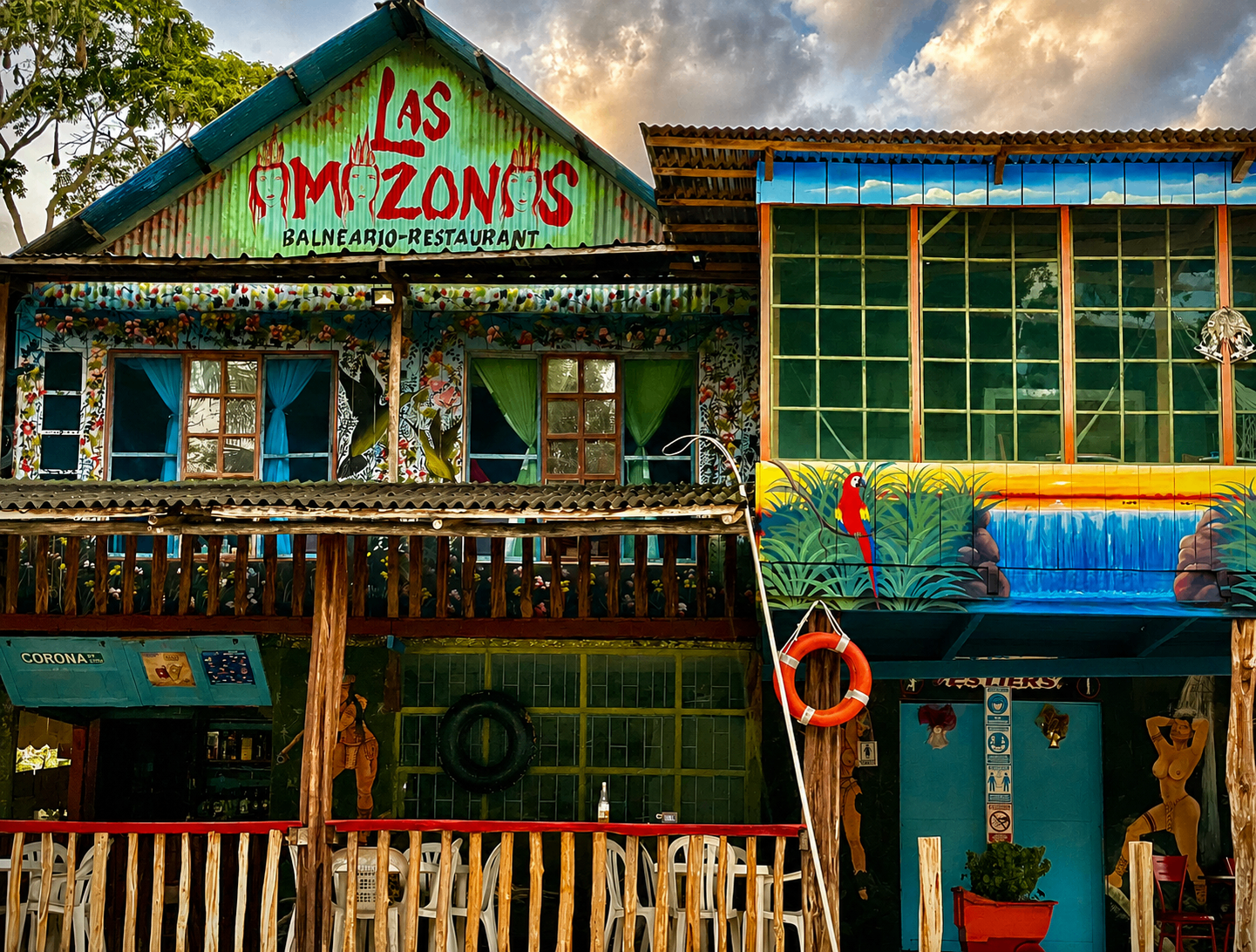 Fachada icónica de Las Amazonas Balneario-Restaurant