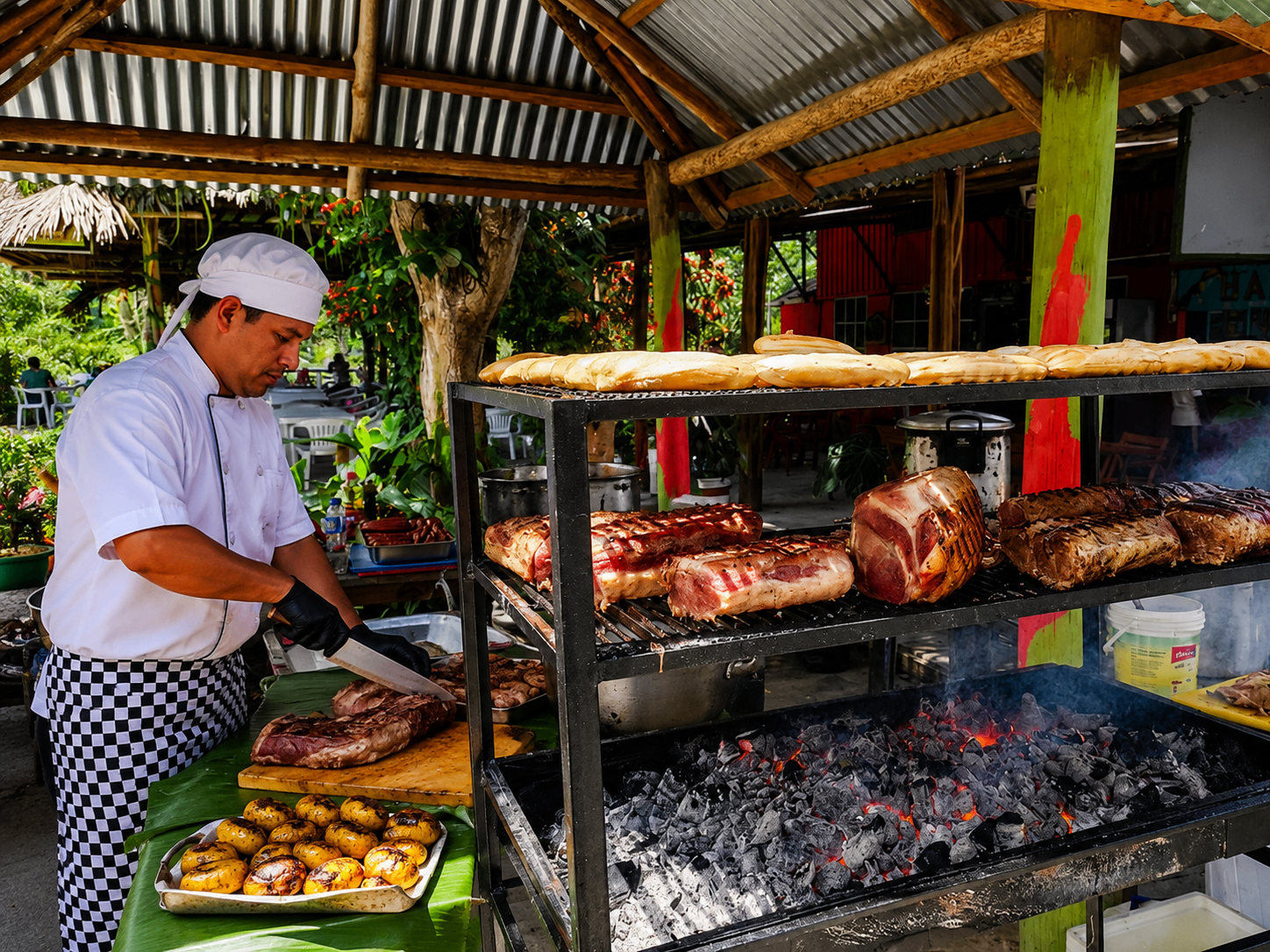 Barbacoa especial preparada en vivo