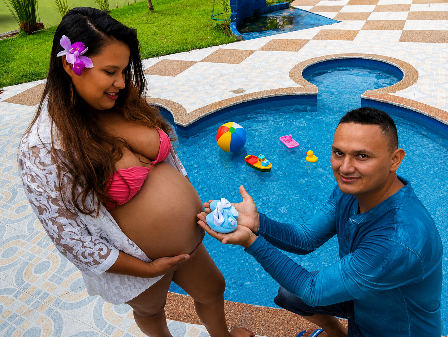 Sesión especial junto a la piscina